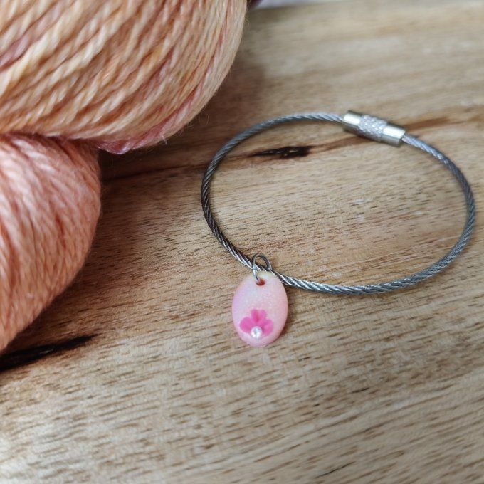 Porte anneaux à dévisser fleur fluo