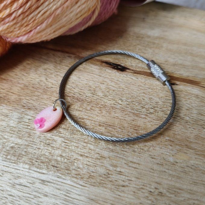Porte anneaux à dévisser fleur fluo